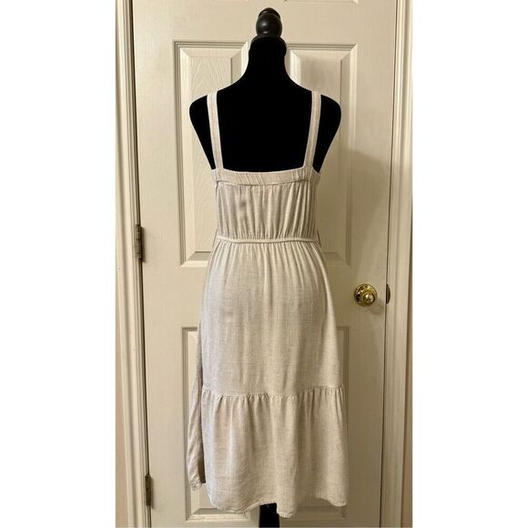 Monteau Los Angeles America`s Sweetheart Linen Blend Sleeveless Midi Dress XS - Picture 3 of 9